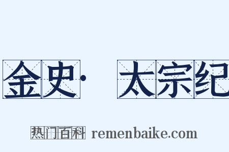 金史·太宗纪是什么意思的图片